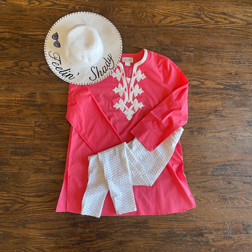 NWT - NVELOP 🌞 tunic/swim cover Blocks 95% UVA & UVB, lovely salmon pink color